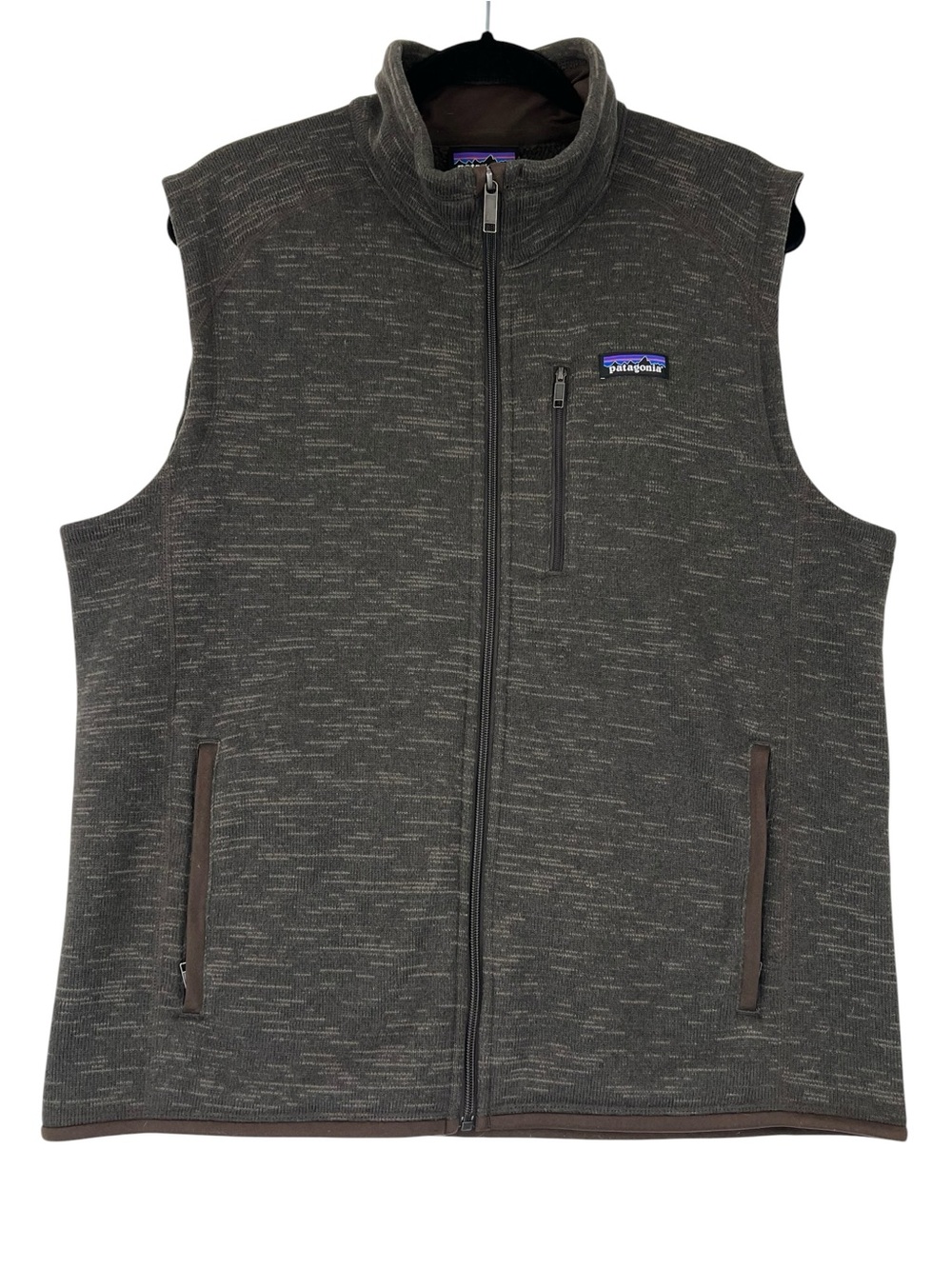 Patagonia Men’s Better Sweater Vest Sz L Heather Brown Full Zip Fleece 25881